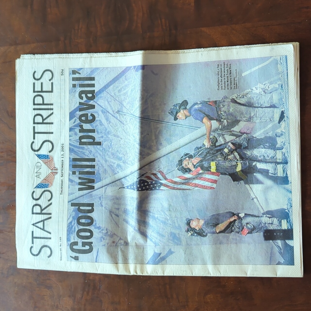 Stars and Stripes Newspaper, September 13, 2001, Volume 60, No. 149